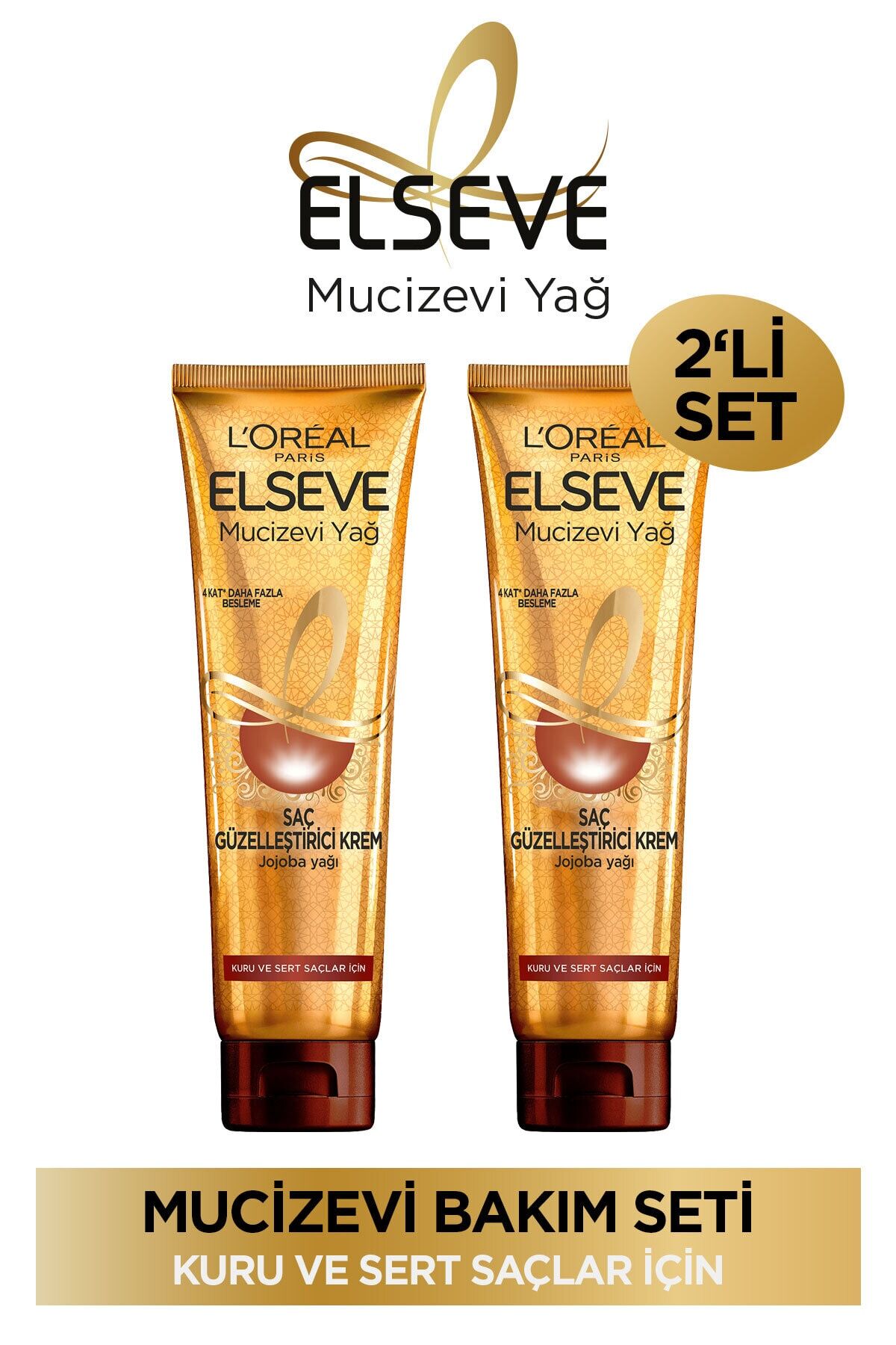 Elseve Mucizevi Yağ Saç Kremi Jojoba Kuru ve Sert Saçlar 150 ml x 2 Adet