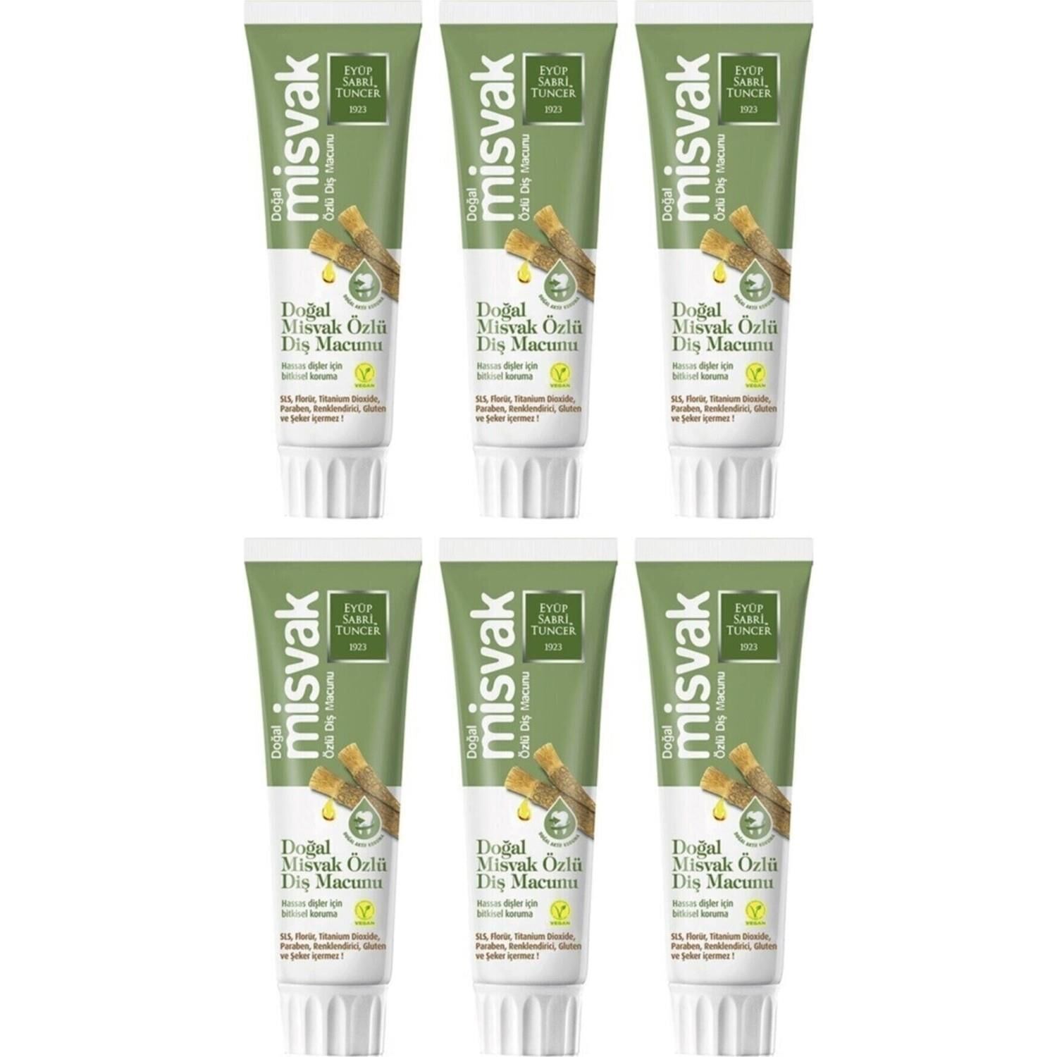 Eyüp Sabri Tuncer Doğal Misvak Özlü Diş Macunu 75 ML x 6