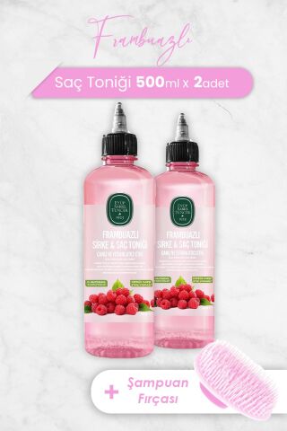 Eyüp Sabri Tuncer Frambuazlı Saç Toniği 500 ml x 2 Adet ve Şampuan Fırçası