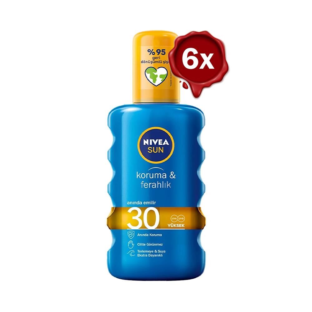 Nivea Sun Güneş Spreyi 200 ml Koruma & Ferahlık 30 Gfk x 6