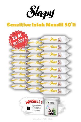 Islak Mendil 24 AL 20 ÖDE Sleepy Sensitive 50'li ve ROSIE