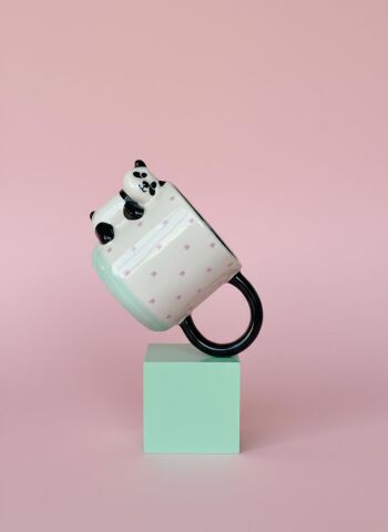 Yıldız Desenli Kupa Panda Figürlü 425 ml