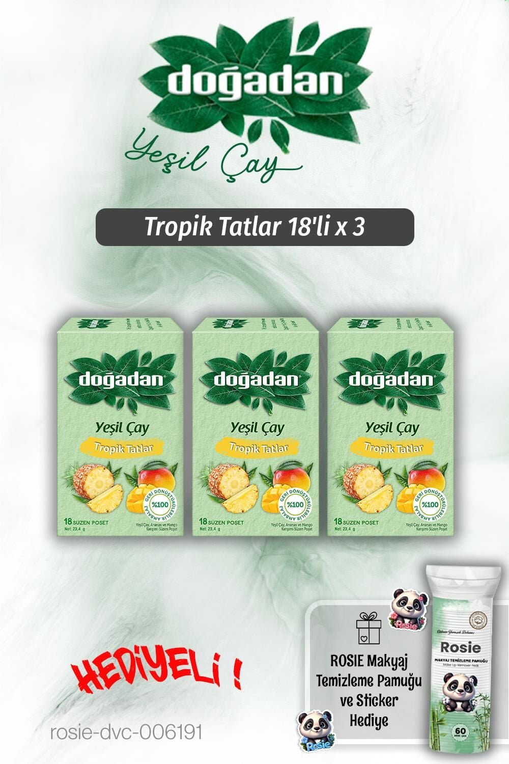 Doğadan Tropik Tatlar 18'li x 3 ve Rosie Pamuk Hediyeli
