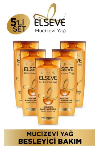 Elseve Mucizevi Yağ Besleyici Şampuan Amla Yağı 360 ml x 5 Adet