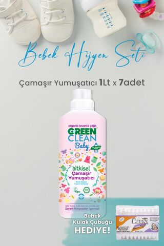 U Green Clean Baby Çamaşır Yumuşatıcı 1 L x 7 Adet ve Hediyeli