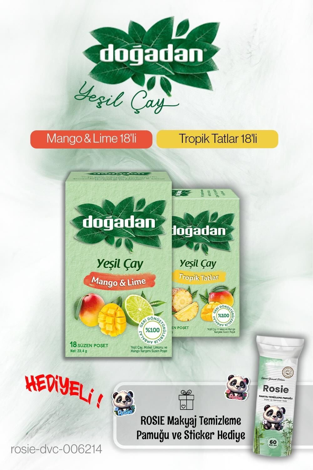 Doğadan Tropik Tatlar ve Mango Lime 18'li ve Rosie Pamuk