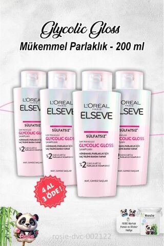 4 Al 3 Öde Elseve Glycolic Gloss Mükemmel Parlaklık 200ml ve Rosie Pamuk