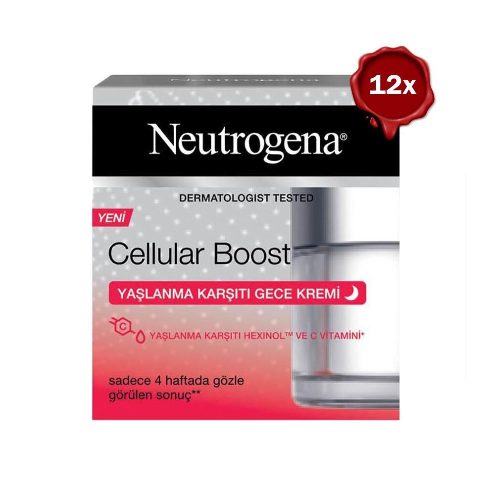 Neutrogena Cellular Boost Yaşlanma Karşıtı Gece Kremi 50 ml x 12