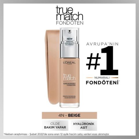 Loreal Paris True Match Fondöten 4N Beige