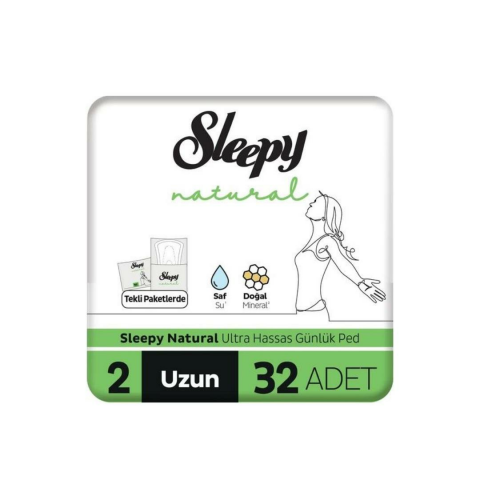 Sleepy Natural Ultra Hassas Günlük Ped Uzun 32 Adet