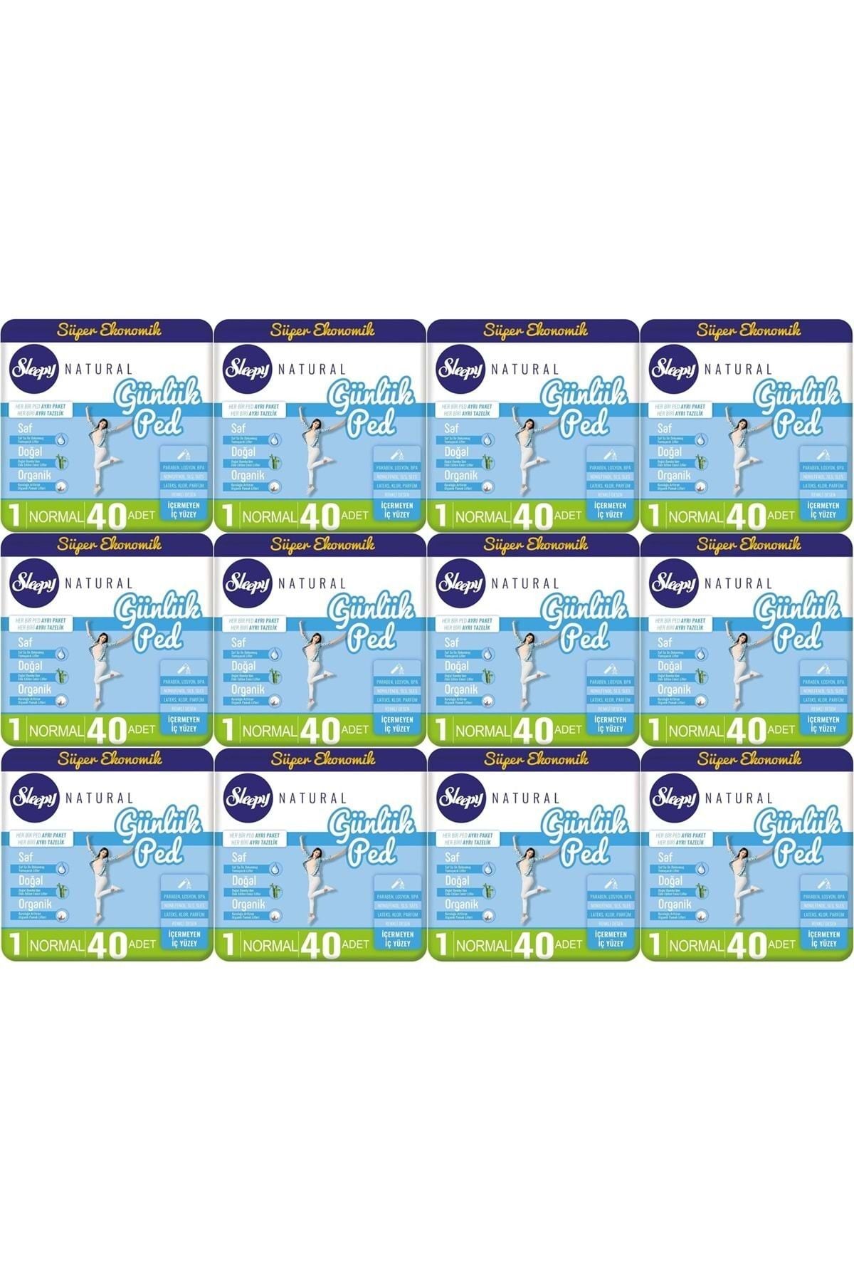 Sleepy Natural Günlük Ped Normal 40'Lı X 12 (480 Adet)