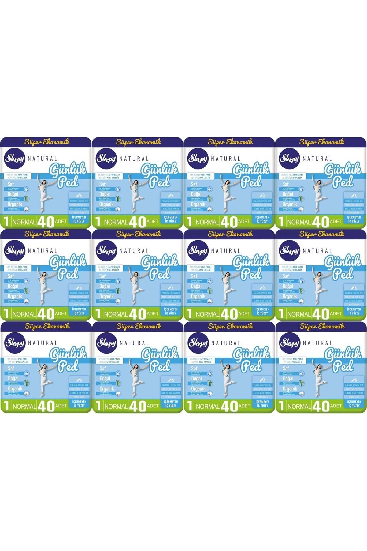 Sleepy Natural Günlük Ped Normal 40'Lı X 12 (480 Adet)