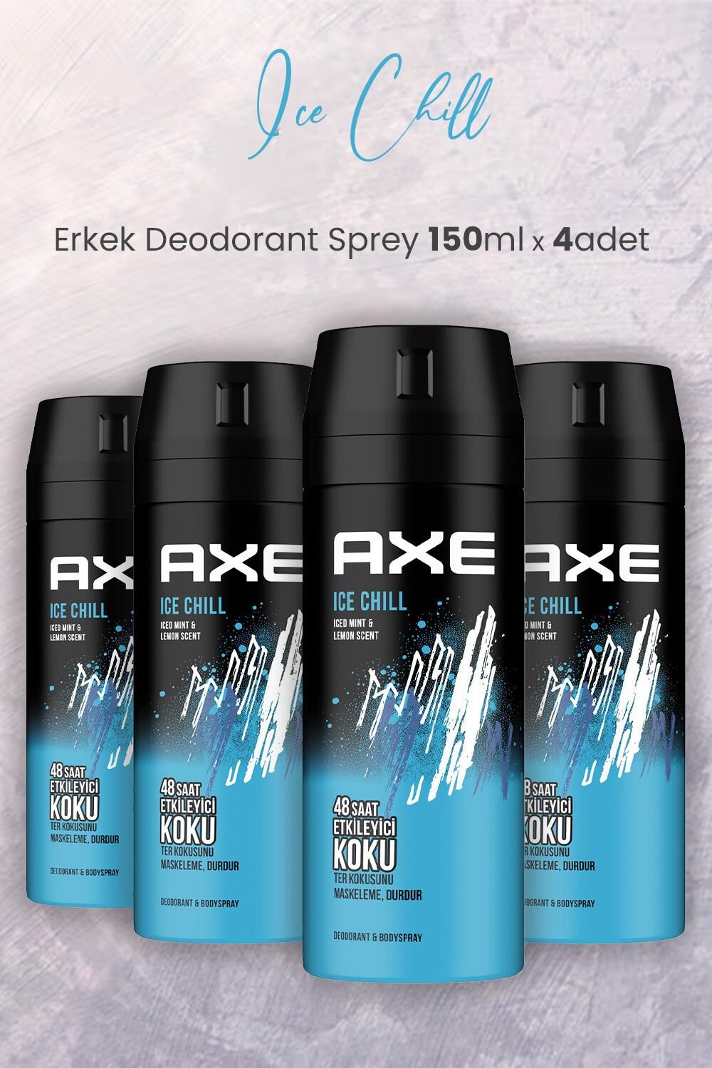 Axe Ice Chill Erkek Deodorant Sprey 150 ml x 4 Adet