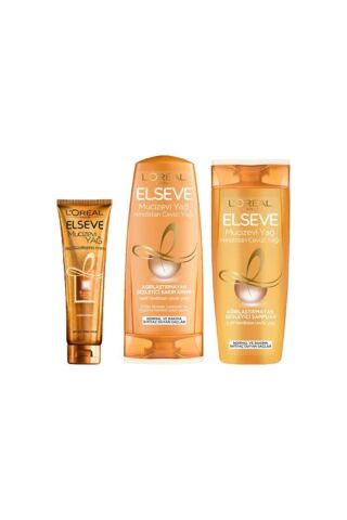 Elseve Mucizevi Hindistan Cevizi Yağı 3 Lü Set (Şampuan+saçkremi+saç Güzelleştirici Krem)