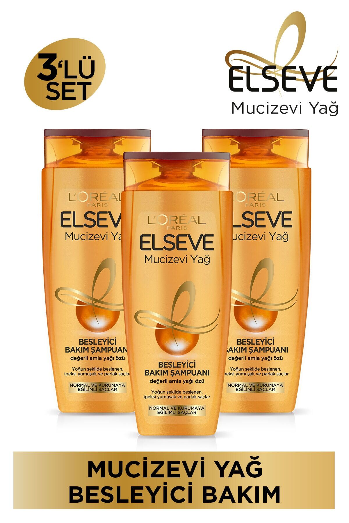 Elseve Mucizevi Yağ Besleyici Şampuan Amla Yağı 450 ml x 3 Adet