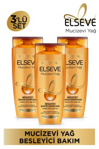 Elseve Mucizevi Yağ Besleyici Şampuan Amla Yağı 450 ml x 3 Adet