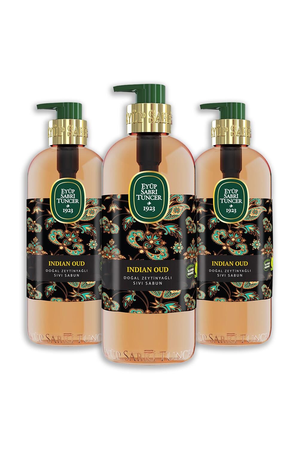 Eyüp Sabri Tuncer Indian Oud Doğal Zeytinyağlı Sıvı Sabun 500 ml x 3 Adet