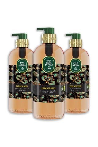 Eyüp Sabri Tuncer Indian Oud Doğal Zeytinyağlı Sıvı Sabun 500 ml x 3 Adet