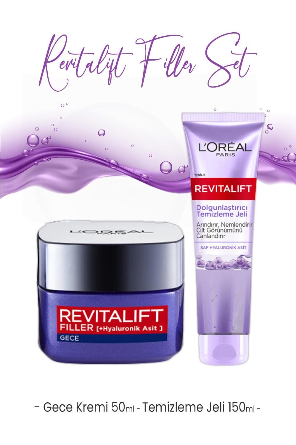 Loreal Paris Revitalift Temizleme Jeli 150 ml ve Gece Kremi 50 ml