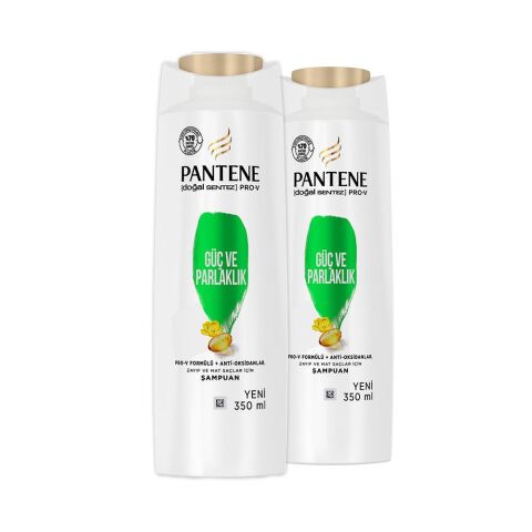 Pantene Şampuan Pro-V Doğal Sentez Güç ve Parlaklık 350 ml x 2