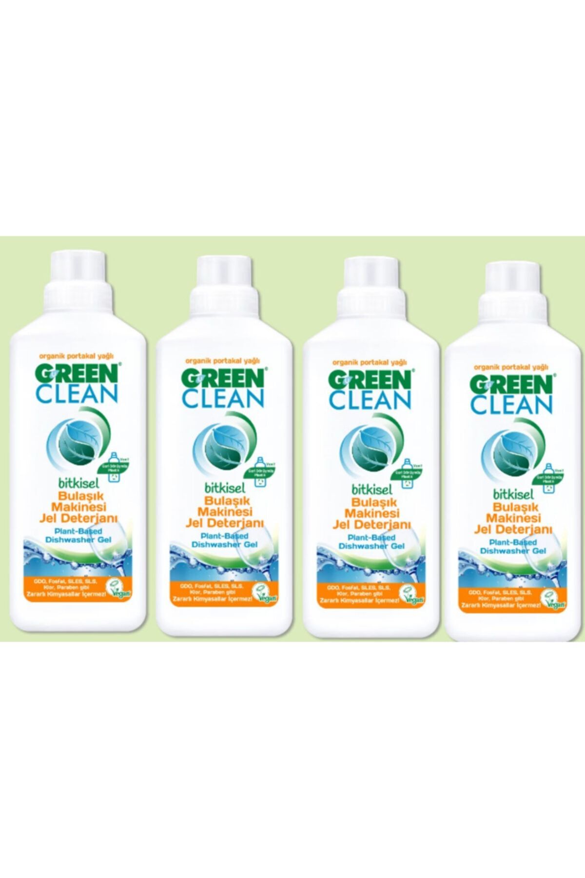 Green Clean Bitkisel Bulaşık Makinesi Jel Deterjanı (1000 Ml 4'lü Set)