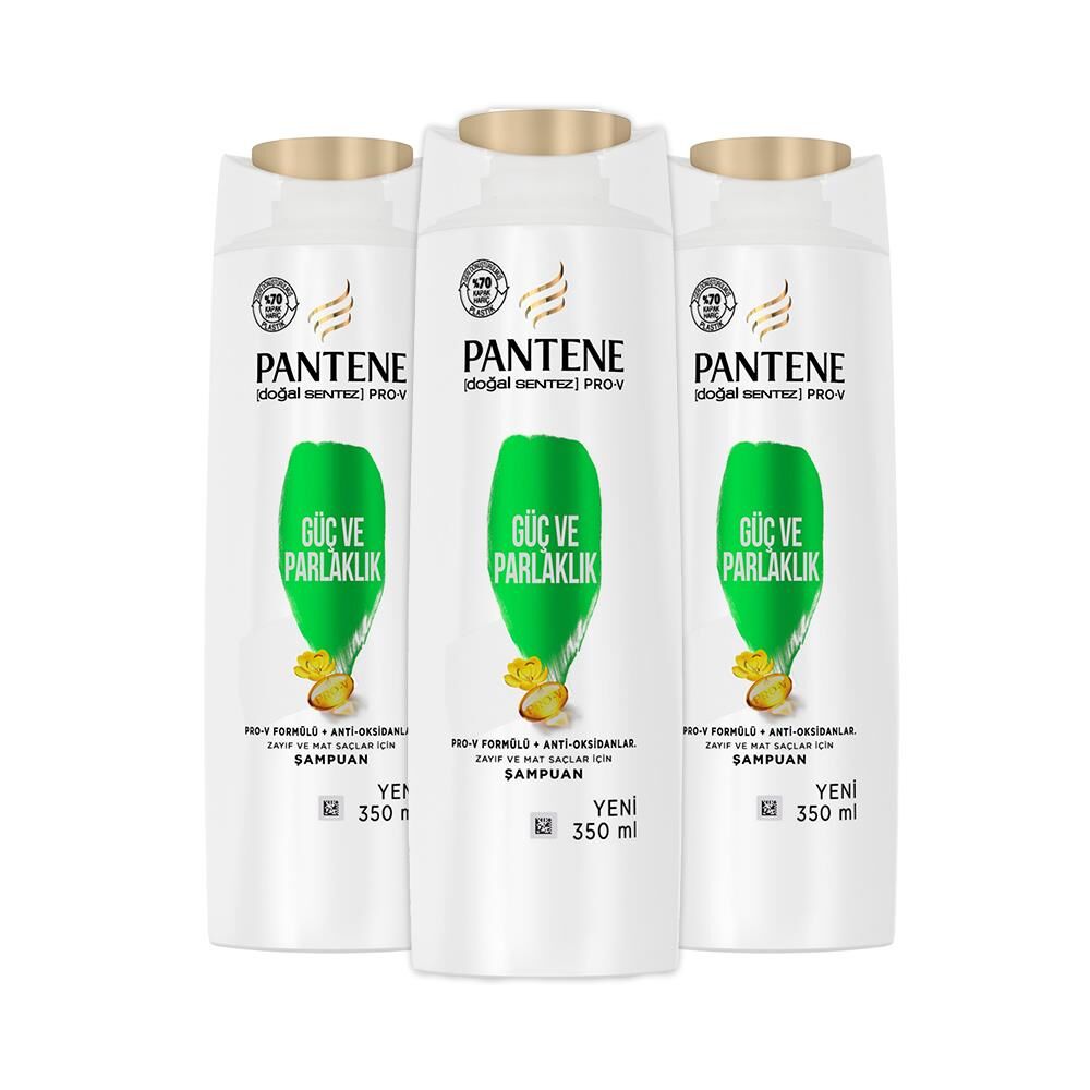 Pantene Şampuan Pro-V Doğal Sentez Güç ve Parlaklık 350 ml x 3