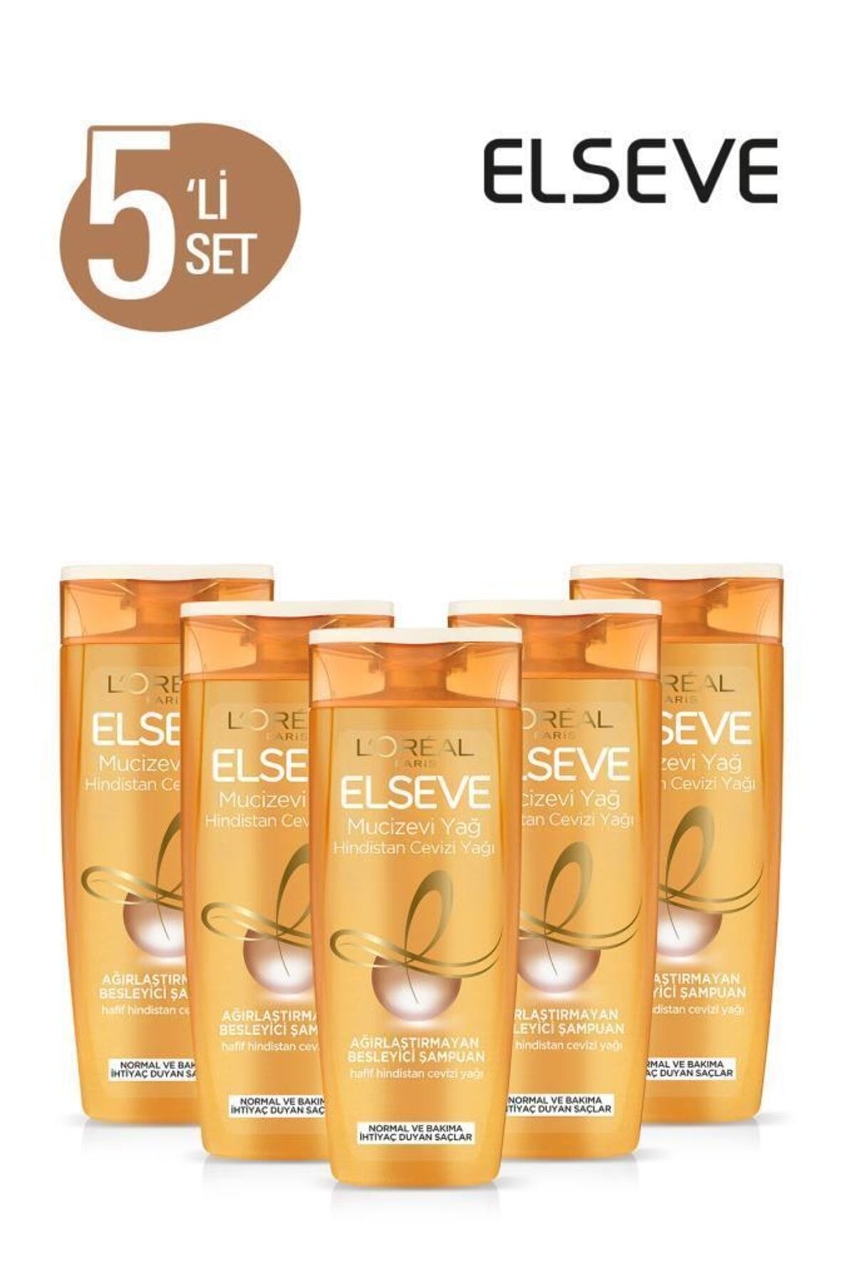 Elseve Mucizevi Yağ Besleyici Şampuan Hindistan Cevizi 360 ml x 5 Adet