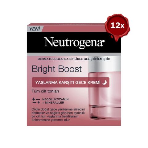 Neutrogena Bright Boost Yaşlanma Karşıtı Gece Kremi 50 ml x 12
