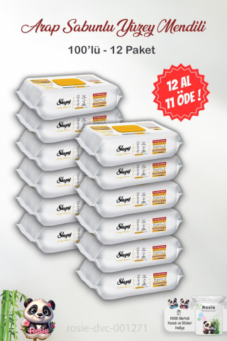 12 AL 11 ÖDE Sleepy Arap Sabunu Katkılı Yüzey Temizlik Havlusu 100' lü ve ROSIE