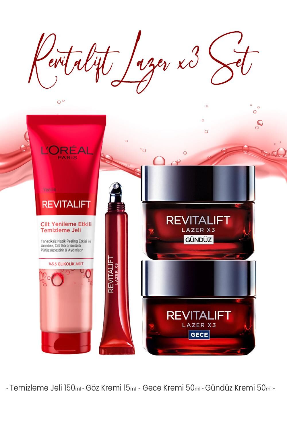 Loreal Paris Revitalift Lazer Bakım Seti 3