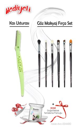 Kaş Usturası ve Göz Makyaj Fırça Seti ROSIE Hediyeli