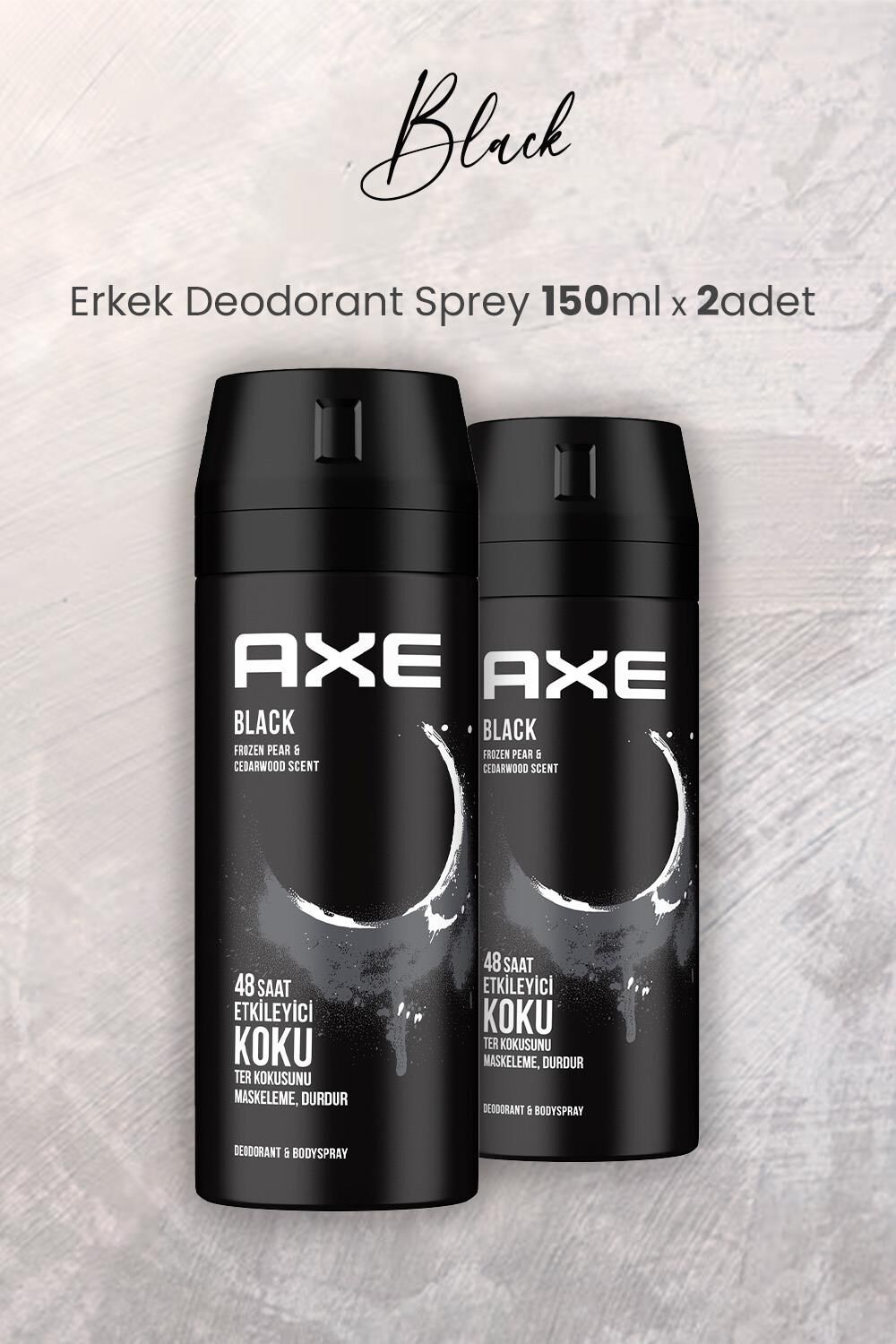 Axe Black Erkek Deodorant Sprey 150 ml x 2 Adet