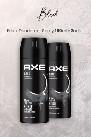 Axe Black Erkek Deodorant Sprey 150 ml x 2 Adet