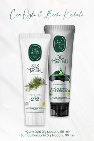 Eyüp Sabri Tuncer Diş Macunu Çam Özlü 90 ml ve Bambu Karbonlu 90 ml