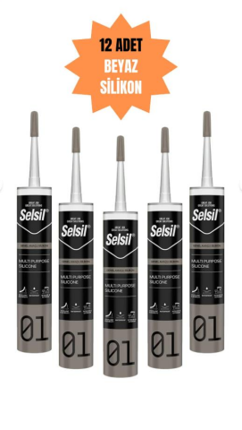 Selsil Genel Amaçlı Beyaz Silikon 280gr 12'lİ Koli