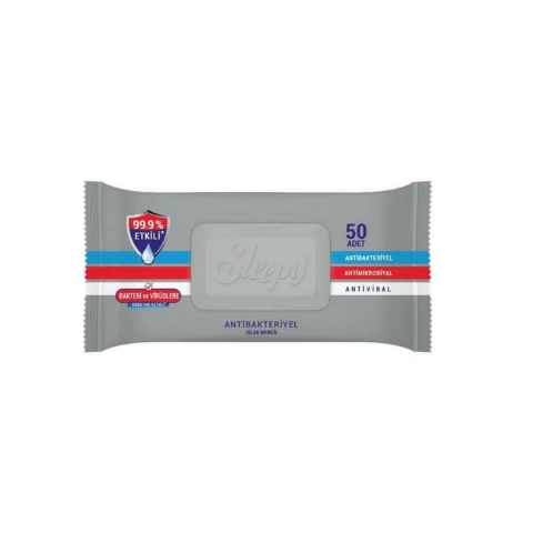 Sleepy Antibakteriyel Islak Havlu 50 li Gri Paket