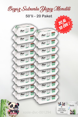 20 AL 18 ÖDE  Sleepy Easy Clean Yüzey Temizlik Havlusu 50' li ve ROSIE