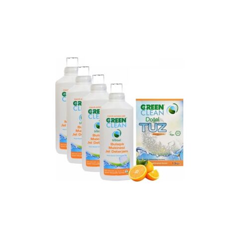 Green Clean Bulaşık Makinesi Jel Deterjan 4'lü Paket Ve Tuz