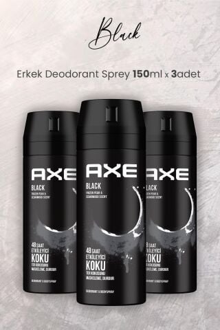 Axe Black Erkek Deodorant Sprey 150 ml x 3 Adet