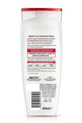 Elseve L'oréal Paris Komple Onarıcı 5 Yapılandırıcı Bakım Şampuanı 2'si 1 Arada 450 ml 6 Adet