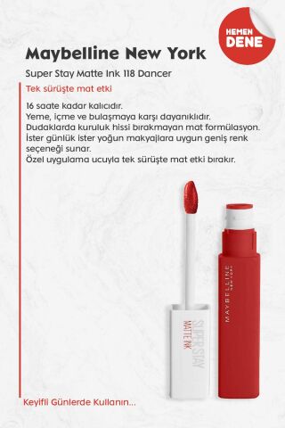 Maybelline Super Stay Matte Ink 118 Dancer