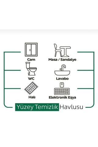 Yüzey Temizlik Havlusu 100adet Beyaz Sabun Sirkeli