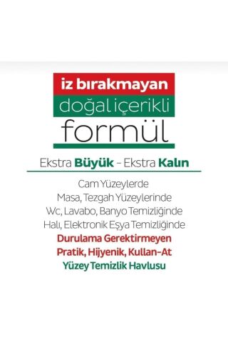 Yüzey Temizlik Havlusu 100adet Beyaz Sabun Sirkeli