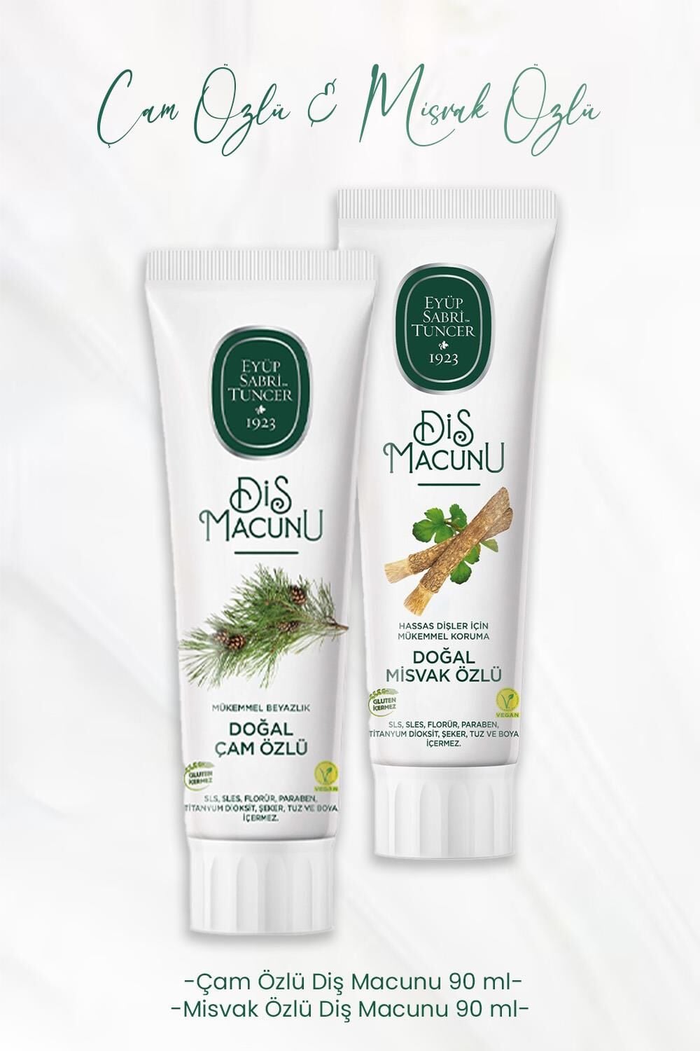 Eyüp Sabri Tuncer Diş Macunu Çam Özlü 90 ml ve Misvak Özlü 90 ml