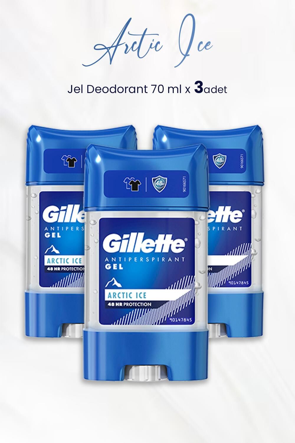 Gillette Antiperspirant Gel Arctic Ice 70 ml x 3 Adet