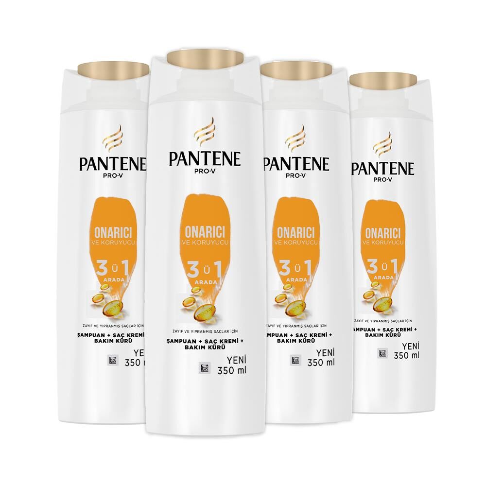 Pantene Şampuan Pro-V Onarıcı ve Koruyucu 3'ü 1 Arada 350 ml x 4