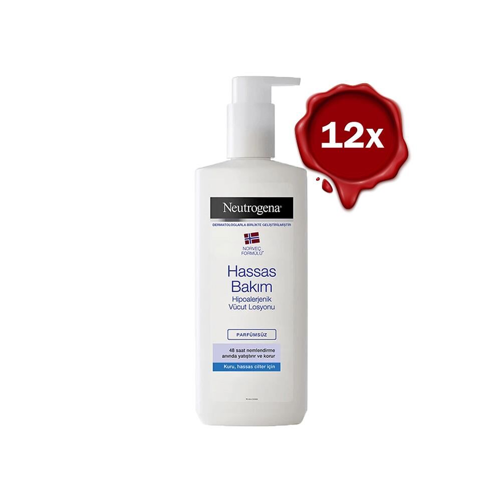 Neutrogena Hassas Bakım Vücut Losyonu Parfümsüz 400 ml x 12
