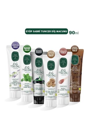 Eyüp Sabri Tuncer Diş Macunu Karbonlu, Ceviz, Himalaya, Kakao, Lavanta Ve Nane