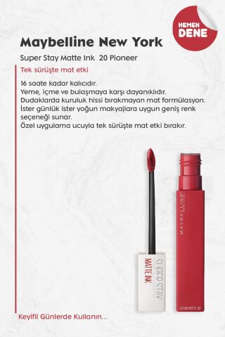 Maybelline Super Stay Matte Ink 20 Pioneer
