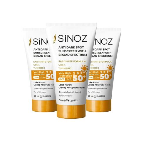 Sinoz Leke Karşıtı Güneş Koruyucu Krem 50SPF 50 ml x 3